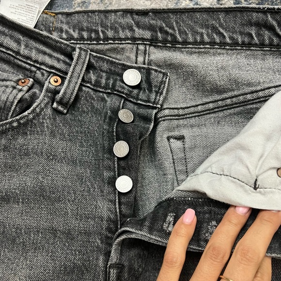 Levi's 501’s Skinny Jeans Coal Black Grey - Picture 3 of 10